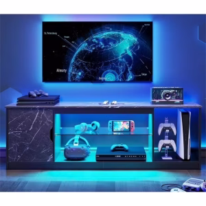 Bestier LED TV Stand for 60/65 inch TV PS5 Gaming Entertainment Center for TVs