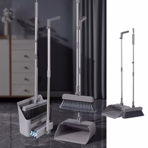 Limited Time Deal karymi Brooms and Dustpan Floor Brush 3-in-1 Set Household Cleaning Supplies