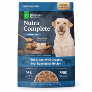 Ultimate Pet Nutrition Nutra Complete Plus Bone Broth Fish & Beef Dog Food 48 oz.